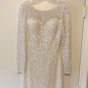 Ashley Lauren White Sequin Cocktail Size 4